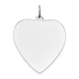 14k White Gold Heart Pendant, Polished Minimalist Charm for Women