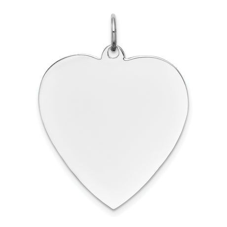 14k White Gold Heart Shaped Pendant with Polished Surface for Engraving