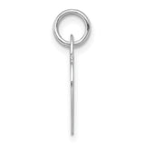 14k White Gold Heart Pendant Charm with Polished Finish, Minimalist Jewelry for Women