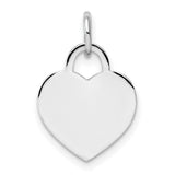 14k White Gold Heart Shaped Padlock Pendant, Polished Minimalist Charm for Women