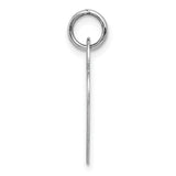14k White Gold Heart Padlock Pendant, Polished Engravable Charm for Women