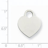 14k White Gold Heart Padlock Pendant, Engravable Polished Charm, Minimalist Romantic Jewelry for Women