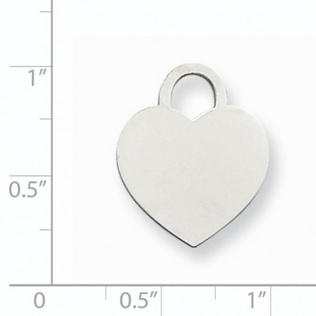 14k White Gold Heart Padlock Pendant, Engravable Polished Charm, Minimalist Romantic Jewelry for Women