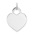 14k White Gold Heart Padlock Pendant, Minimalist Charm for Women