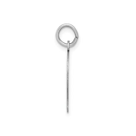 14k White Gold Boy Profile Pendant Charm, Polished Silhouette Head, Engravable Family Jewelry