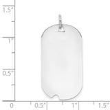Plain .011 Gauge Engravable Dog Tag with Notch Disc Charm Pendant in Real 14k White Gold