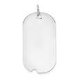 14k White Gold Dog Tag Pendant, Polished Military Style, Engraving Ready Charm for Men or Unisex