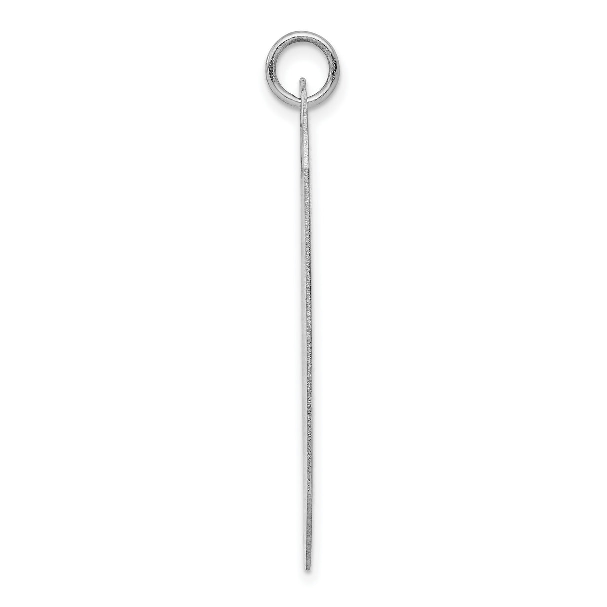 14k White Gold Dog Tag Pendant, High Polish Military Style Blank Charm for Men or Unisex Use