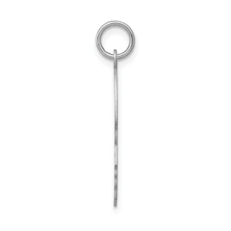 14k White Gold Boy Silhouette Pendant, Polished Charm, Engraving Compatible Keepsake Jewelry