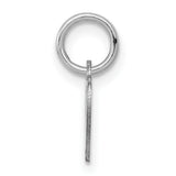 14k White Gold Heart Pendant, Polished Minimalist Charm with Smooth Surface for Engraving
