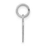 14k White Gold Heart Pendant, Flat Polished Charm for Engraving, Minimalist Jewelry for Women