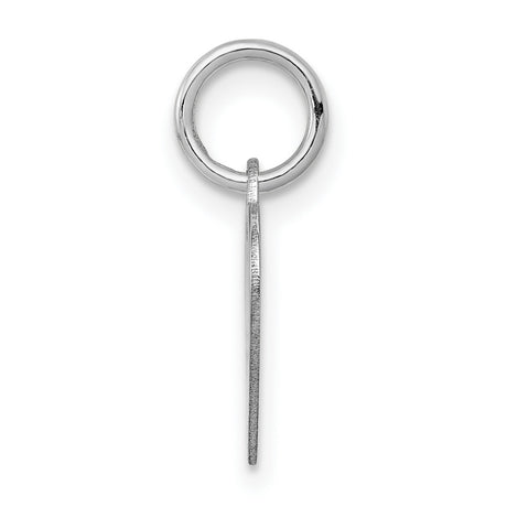 14k White Gold Heart Pendant, Flat Polished Charm for Engraving, Minimalist Jewelry for Women