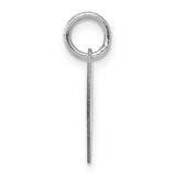 14k White Gold Heart Pendant, Polished Charm for Necklace or Bracelet, Minimalist Jewelry for Women