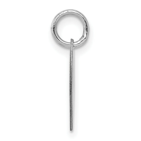 14k White Gold Heart Pendant, Polished Plain Charm for Engraving, Romantic Design