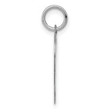 14k White Gold Heart Pendant with Polished Surface, Minimalist Charm for Women