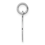 14k White Gold Pendant with Polished Finish and Faceted Edge Design