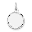 14k White Gold Pendant with Polished Finish and Faceted Edge Design