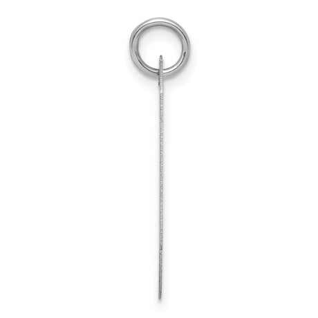14k White Gold Dog Tag Pendant, Flat Polished Identity Charm, Engravable Minimalist Design