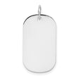 14k White Gold Dog Tag Pendant, Flat Polished Identity Charm, Engravable Minimalist Design