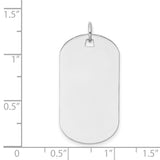 14k White Gold Dog Tag Pendant, Blank Military Style ID Charm, Engraving Ready for Men or Unisex