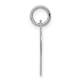 14k White Gold Heart Pendant, Polished Engravable Flat Disc Charm for Women