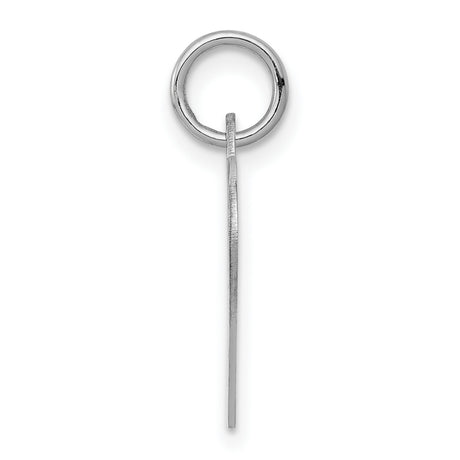 14k White Gold Heart Pendant, Polished Engraving Disc Charm for Women