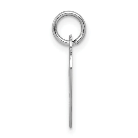 14k White Gold Heart Pendant, Polished Engravable Disc Charm, Minimalist Love Design for Women