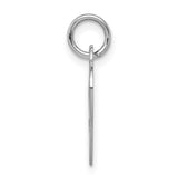 14k White Gold Heart Pendant, Polished Engraving-Ready Charm for Women