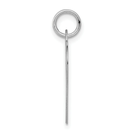 14k White Gold Heart Pendant, Polished Engravable Disc Charm, Minimalist Love Symbol Jewelry