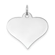 14k White Gold Heart Pendant, Smooth Polished Disc, Dainty Romantic Jewelry for Women