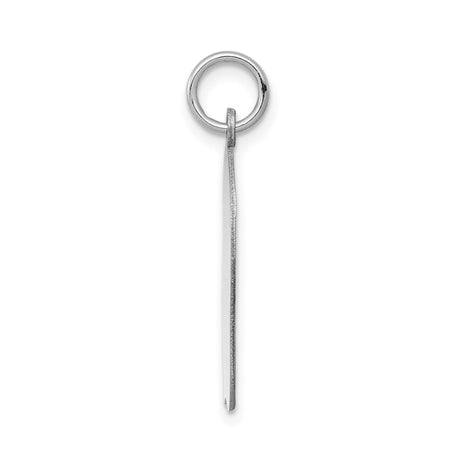 14k White Gold Girl Silhouette Pendant Charm, Polished Flat Profile, Engraving Ready Keepsake Jewelry