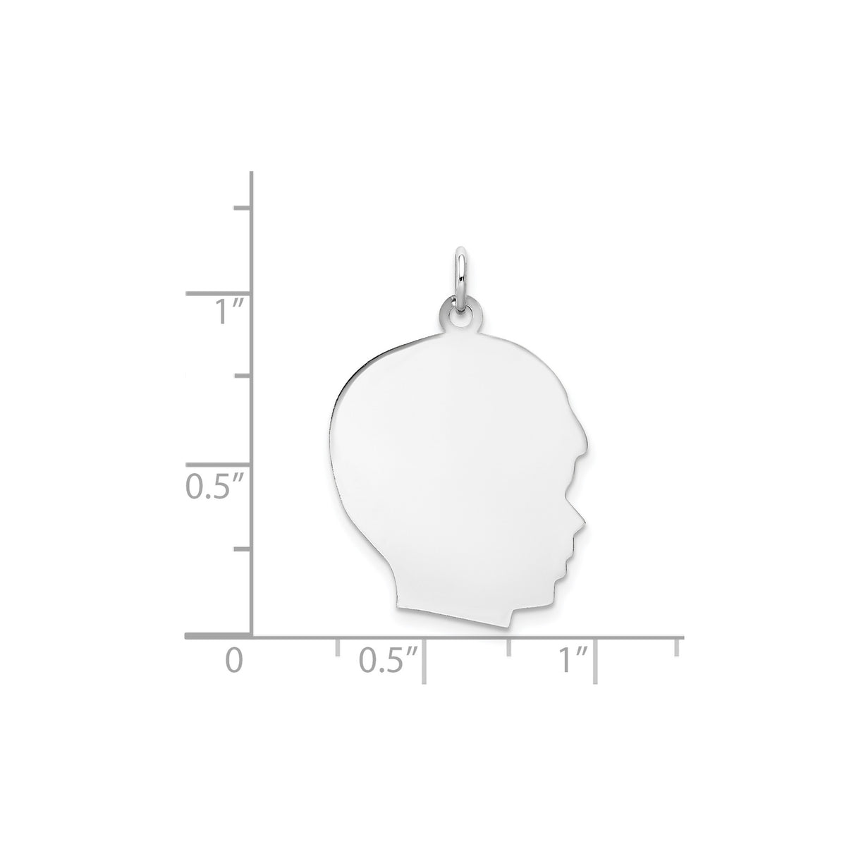 14k White Gold Profile Outline Pendant, Customizable Silhouette Charm for Women