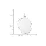 14k White Gold Profile Outline Pendant, Customizable Silhouette Charm for Women