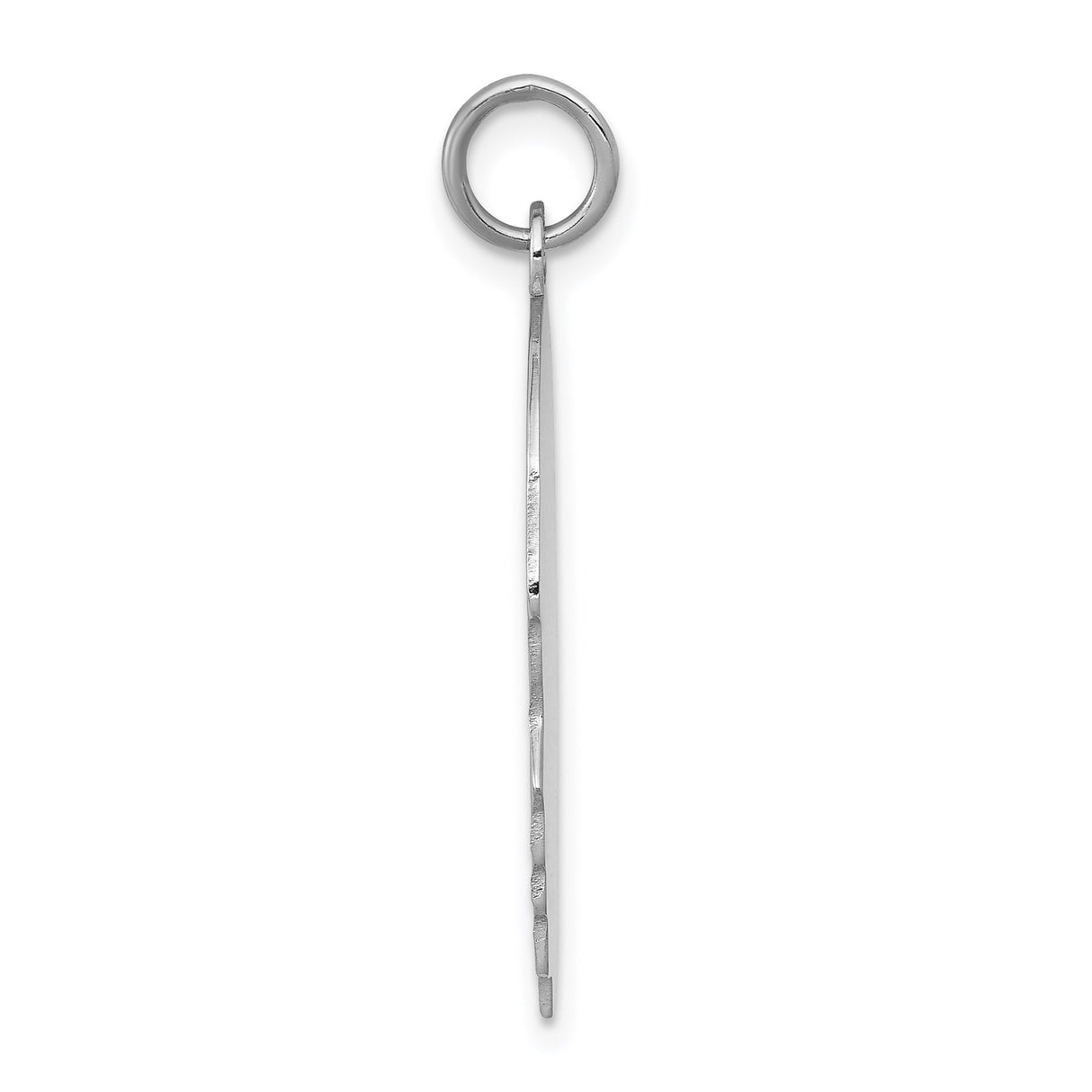 14k White Gold Boy Profile Pendant, Polished Engravable Charm, Memorial Keepsake Jewelry