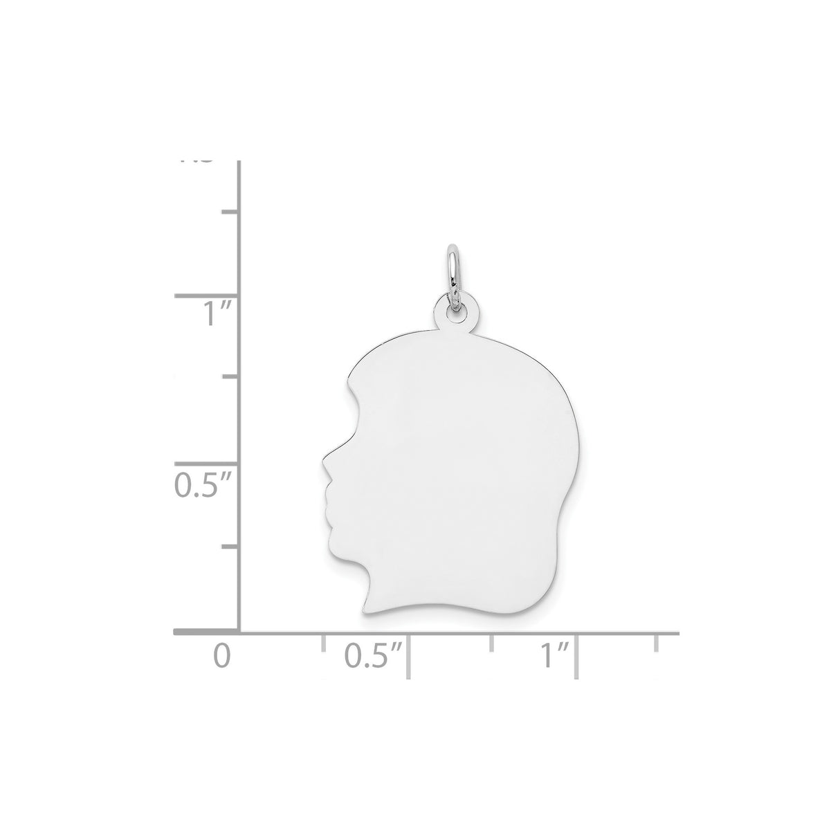 14k White Gold Profile Pendant, Engravable Silhouette Charm, Motherhood and Family Theme Jewelry