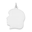 14k White Gold Profile Pendant, Engravable Silhouette Charm, Motherhood and Family Theme Jewelry