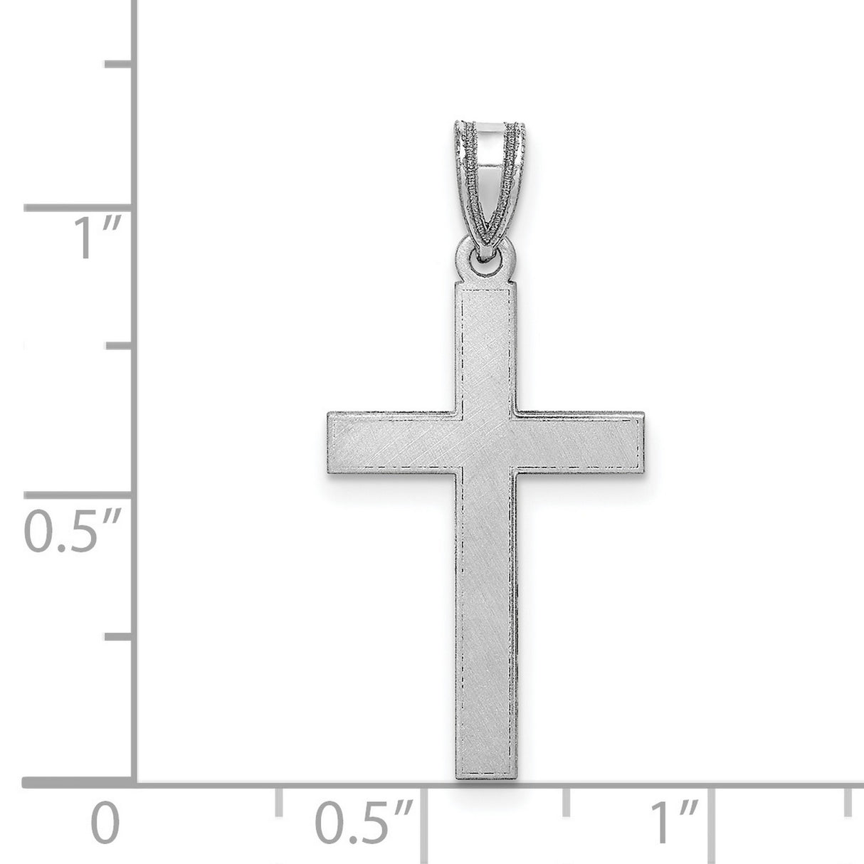 Latin Cross Charm Pendant in Real 14k White Gold