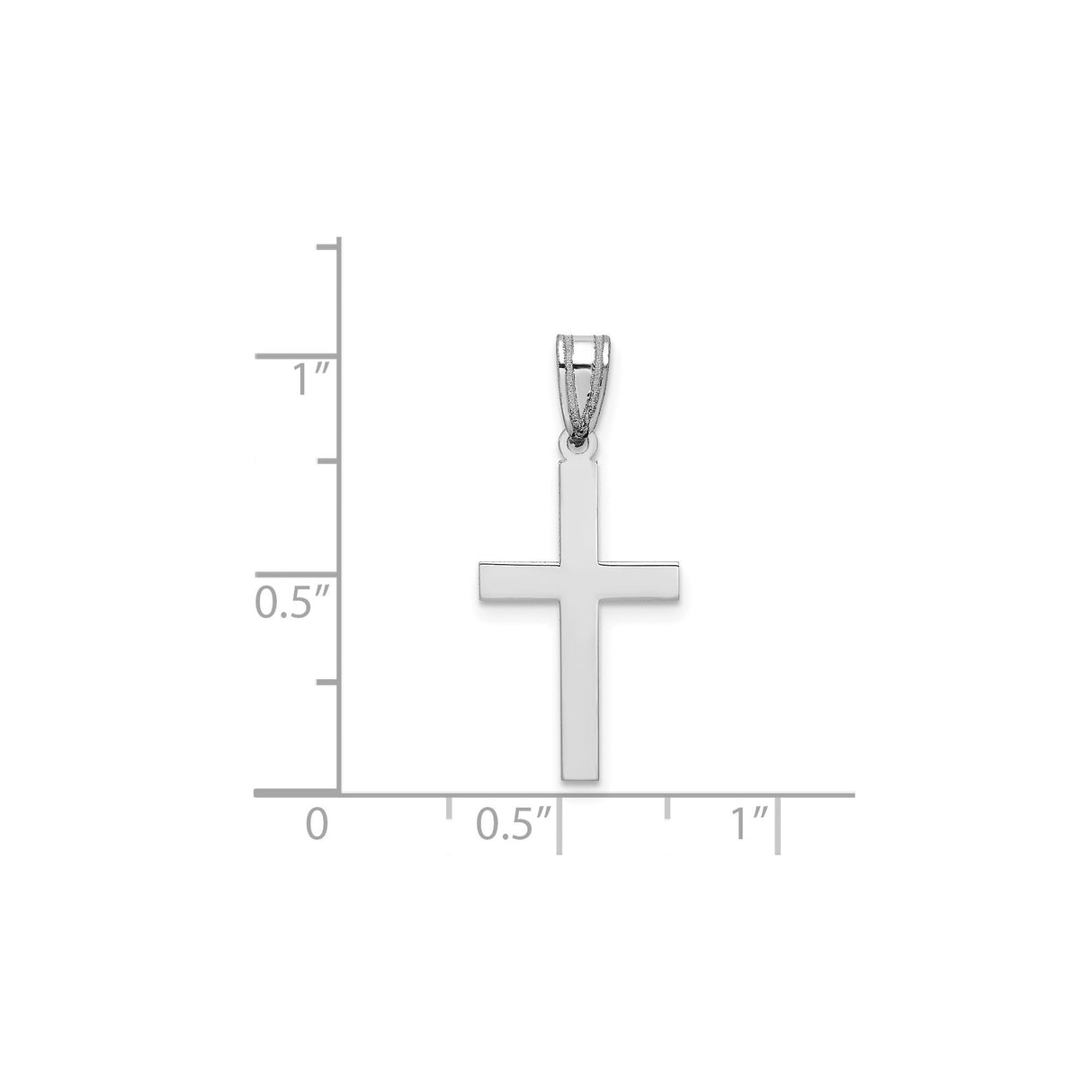 14k White Gold Cross Pendant, Minimalist Latin Cross Religious Charm for Women and Men
