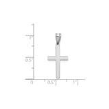 14k White Gold Cross Pendant, Minimalist Latin Cross Religious Charm for Women and Men