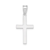 14k White Gold Cross Pendant, Minimalist Latin Cross Religious Charm for Women and Men