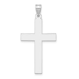 14k White Gold Cross Pendant, Sleek Minimalist Christian Religious Charm for Men and Women