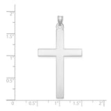 14k White Gold Cross Pendant, Simple Polished Latin Cross, Christian Religious Charm for Men and Women