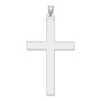 14k White Gold Cross Pendant, Simple Polished Latin Cross, Christian Religious Charm for Men and Women
