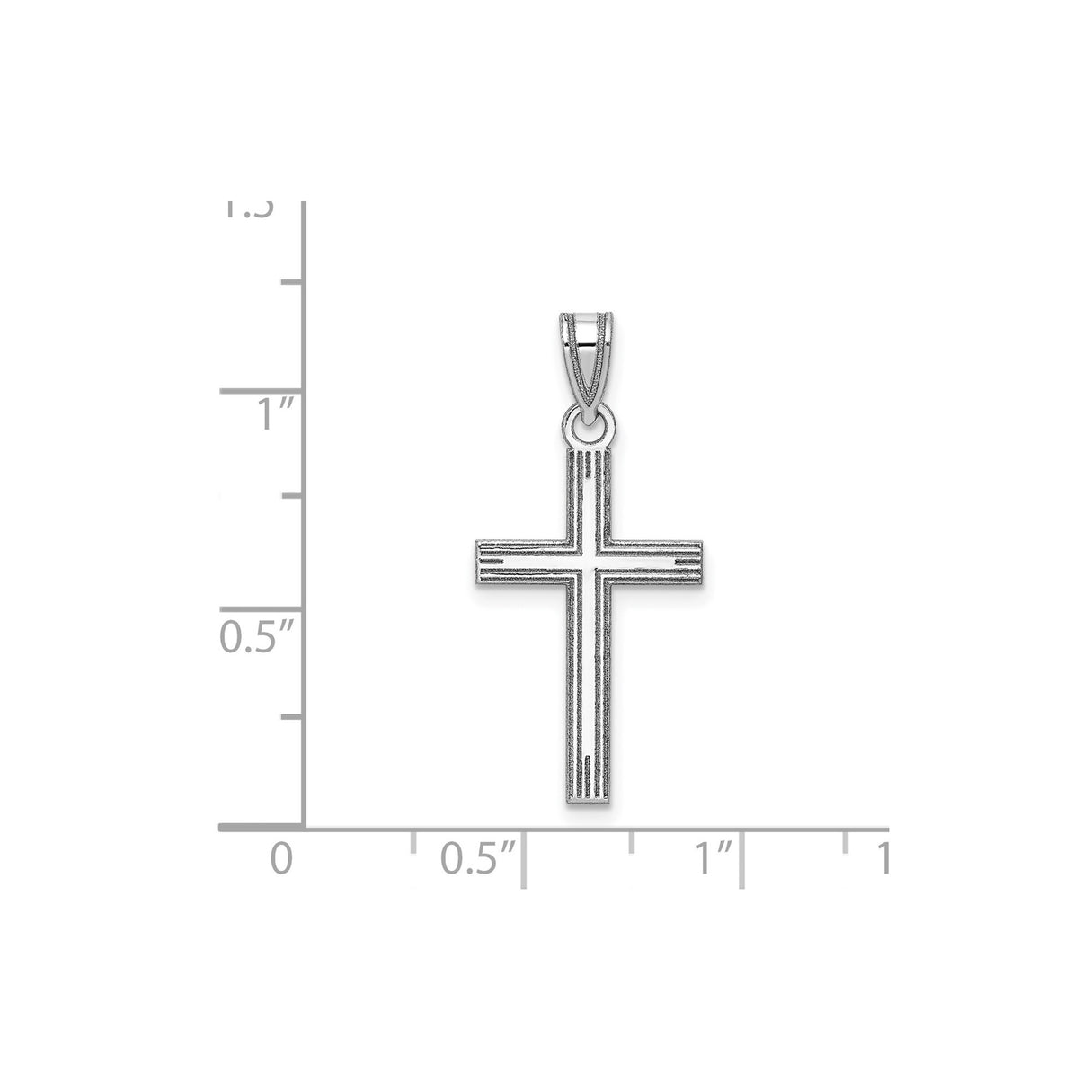 14k White Gold Cross Pendant with Textured Finish, Christian Faith Jewelry for Men and Women