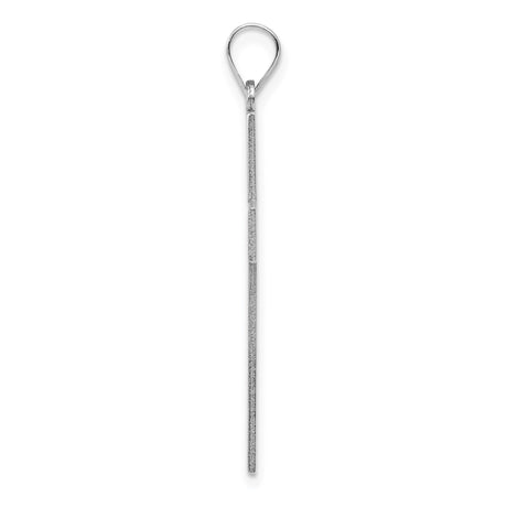 14k White Gold Geometric Cross Pendant, Polished Religious Christian Charm, Unisex