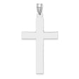 14k White Gold Cross Pendant, Polished Minimalist Christian Charm for Women or Unisex Wear