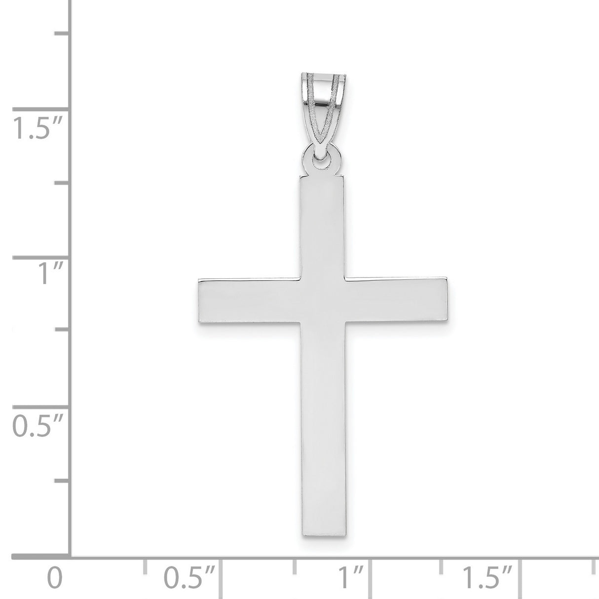 Latin Cross Charm Pendant in Real 14k White Gold