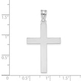 Latin Cross Charm Pendant in Real 14k White Gold