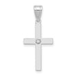 .01ct. Diamond Cross 19x12mm Charm Pendant in Real 14k White Gold