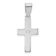 .01ct. Diamond Cross 19x12mm Charm Pendant in Real 14k White Gold